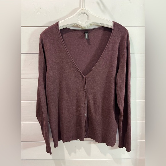 💜 SOYACONCEPT – Plum Buttoned Cardigan (Size XXL) - Picture 1 of 12